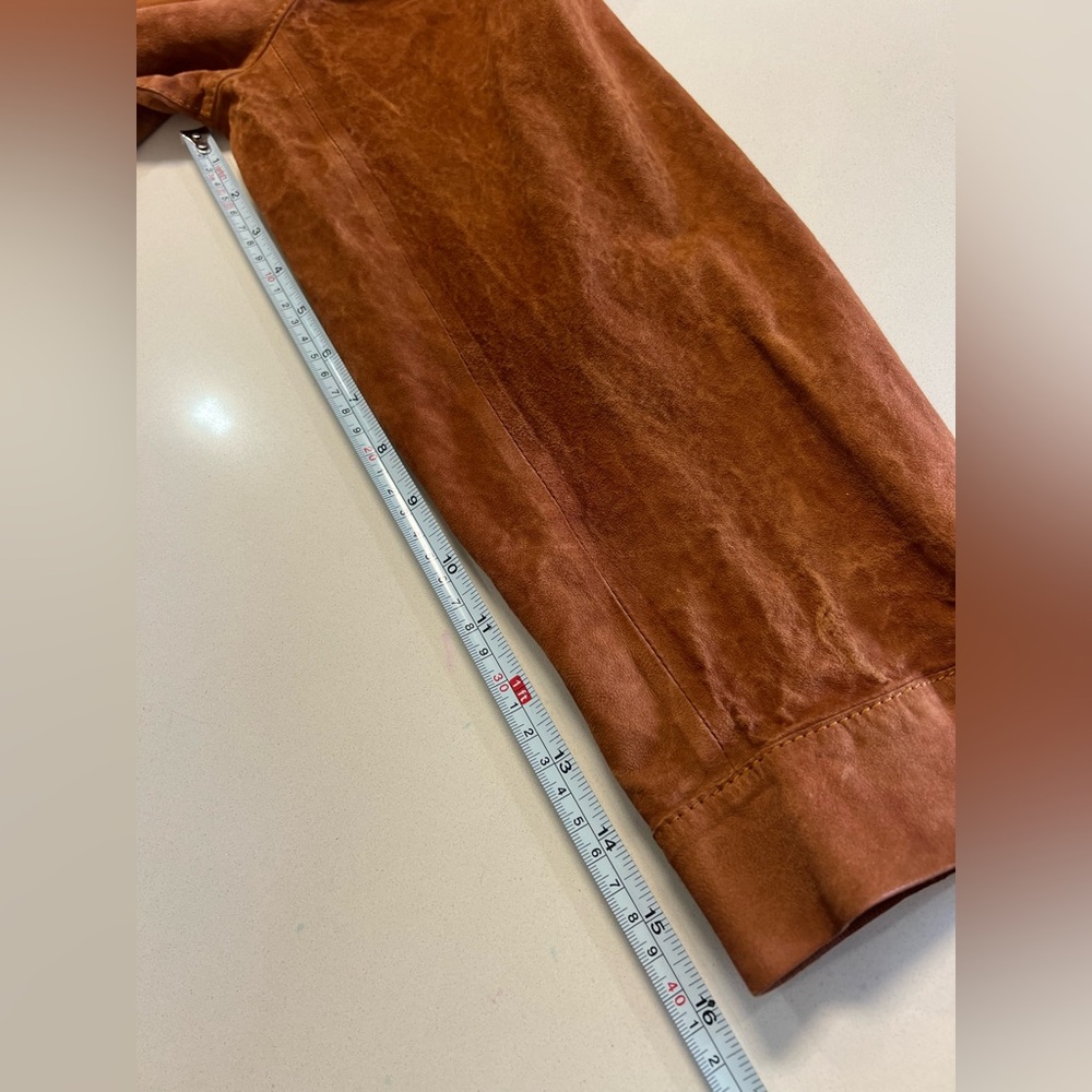 Suede Drawstring Waist Jacket - Brown - image 7